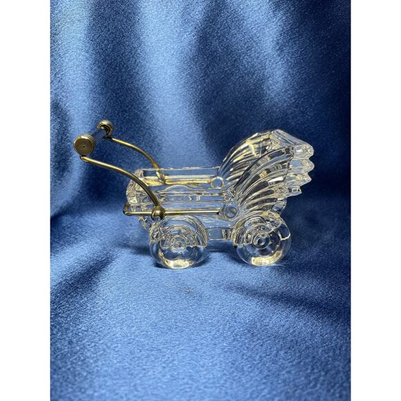 Miniature Kristacolor Leaded Chrystal Baby Buggy Carriage - Picture 4 of 6